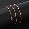 Brass Singapore Chains Necklaces for Women NJEW-D302-38RG-2