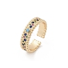 Brass Micro Pave Cubic Zirconia Cuff Rings for Women RJEW-S400-06G-4