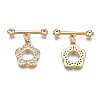 Brass Micro Pave Clear Cubic Zirconia Toggle Clasps X-KK-Q278-013-NF-2