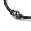 Braided Leather Cord Bracelets BJEW-JB11387-07-3