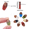 Craftdady 14 Pairs 7 Colors Resin & Walnut Wood Stud Earring Findings MAK-CD0001-03-10