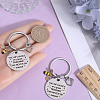 Teachers' Day Alloy Enamel Bee Pendant Keychain KEYC-WH0032-49-3