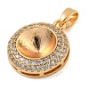 Brass Micro Pave Clear Cubic Zirconia Pendants KK-N254-118G-01-2