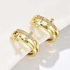 Brass Micro Pave Clear Cubic Zirconia Cuff Earrings EJEW-F359-09G-03-4