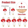 20Pcs Handmade Lampwork Pendants PALLOY-YW00077-3