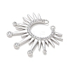 Brass Micro Pave Clear Cubic Zirconia Connector Charms CU-CBAEC29-01P-2