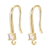 Brass Micro Pave Clear Cubic Zirconia Earring Hooks ZIRC-R112-06G-1