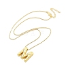 Brass & Plastic Pearl Letter Pandent Box Chain Necklaces for Women NJEW-U017-01G-13-3