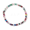 Dyed Natural Malaysia Jade Rondelle Beads Stretch Bracelets for Women BJEW-JB13041-2