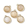 Natural Moonstone Faceted Flat Round Charms G-U028-03G-13-1