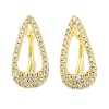 Brass Micro Pave Clear Cubic Zirconia Cuff Earrings for Women EJEW-I305-46G-1