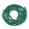 Opaque Solid Color Electroplate Glass Beads Strands EGLA-A039-P2mm-L07-3