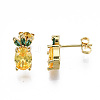 Brass Micro Pave Cubic Zirconia Stud Earrings X-EJEW-T014-14G-NF-3