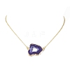 Electroplate Natural Druzy Geode Agate Pendant Necklaces for Women NJEW-JN04730-4