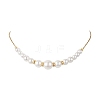 Round White Shell Pearl Graduated Beaded Necklaces for Women NJEW-JN05305-2