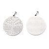 Flat Round with Tree of Life 304 Stainless Steel Pendants X-STAS-F016-02P-2