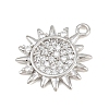 Brass Micro Pave Clear Cubic Zirconia Charms CU-CBA0565-06P-2