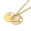 304 Stainless Steel Double Layer Pendant Necklaces NJEW-D047-05G-3