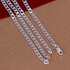 Popular Silver Color Plated Brass Curb Chain Necklaces For Men NJEW-BB12724-28-3