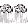 Flower Iron Chain Tassel with Rhinestone Epaulettes AJEW-WH20006-326B-P-7