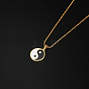 304 Stainless Steel Enamel Yin Yang Pendant Necklaces for Women LS-VV9279-1-4