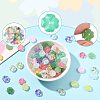 120Pcs 3 Styles Transparent Spray Painted Glass Beads GLAA-FS0002-46-3
