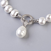 Round Shell Pearl Pendant Necklaces NJEW-P232-G-3