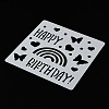 Birthday Theme PET Plastic Drawing Painting Stencils Templates DIY-P080-A02-3