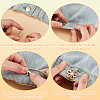 24Pcs 6 Colors Flower Shape Plastic Bead with Zinc Alloy Adjustable Jean Button Pins FIND-GO0002-80-5