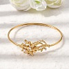 304 Stainless Steel Imitation Pearl Cuff Bangles BJEW-Z166-06G-2