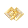 Rack Plating Square Brass Interlocking Clasps KK-Z070-28G-1