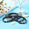 Oil Diffuser Yoga Natural Tourmaline & Natural Lava Rock Beads Stretch Bracelet for Girl Women BJEW-JB06800-3