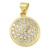 Rack Plating Brass Micro Pave Clear Cubic Zirconia Pendants KK-Z063-23G-1