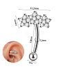 304 Stainless Steel Clear Cubic Zirconia Eyebrow Curved Barbell Rings WGE154E-07-1