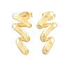 Wave 304 Stainless Steel Stud Earrings with 316 Surgical Stainless Steel Pins for Women SA-CBAB549-02G-4