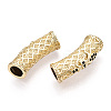 Brass Micro Pave Cubic Zirconia Tube Beads ZIRC-T004-60G-2