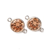 925 Streling Silver Pave Cubic Zirconia Birthstone Connector Charms STER-NH0001-80P-09-1