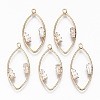 Brass Micro Pave Cubic Zirconia Pendants KK-S359-35B-RS-1