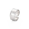 Non-Tarnish 304 Stainless Steel Plain Band Open Cuff Ring for Women RJEW-S405-180P-3