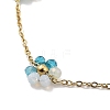 Glass Flower Link Chain Necklaces NJEW-H041-04G-03-2