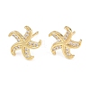 Brass Micro Pave Cubic Zirconia Stud Earrings EJEW-G471-29A-G-4