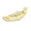 Alloy Crystal Rhinestone & Plastic Pearl Feather Brooch for Women JEWB-M045-08LG-2