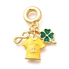 Brass Enamel Sport European Dangle Charms KK-U048-03G-01-1