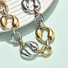 304 Stainless Steel Irregular Oval Link Chain Bracelets for Women BJEW-D456-05GP-01-3