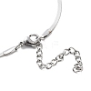 304 Stainless Steel Flat Snake Chain Bowknot Pendant Necklaces for Women NJEW-Z050-01P-02-3