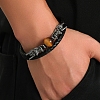 Black PU Leather Cord Braided Bracelets PW-WG503E5-03-4