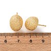 Brass Textured Stud Earrings EJEW-A143-02E-G-5