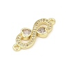 Brass Clear Cubic Zirconia Heart Infinity Connector Charms KK-D317-144G-2