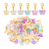 60Pcs 6 Colors Butterfly Glass Pendant Decorations HJEW-PH01944-7