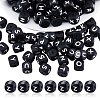 20Pcs Black Cube Letter Silicone Beads 12x12x12mm Square Dice Alphabet Beads with 2mm Hole Spacer Loose Letter Beads for Bracelet Necklace Jewelry Making JX433Z-1